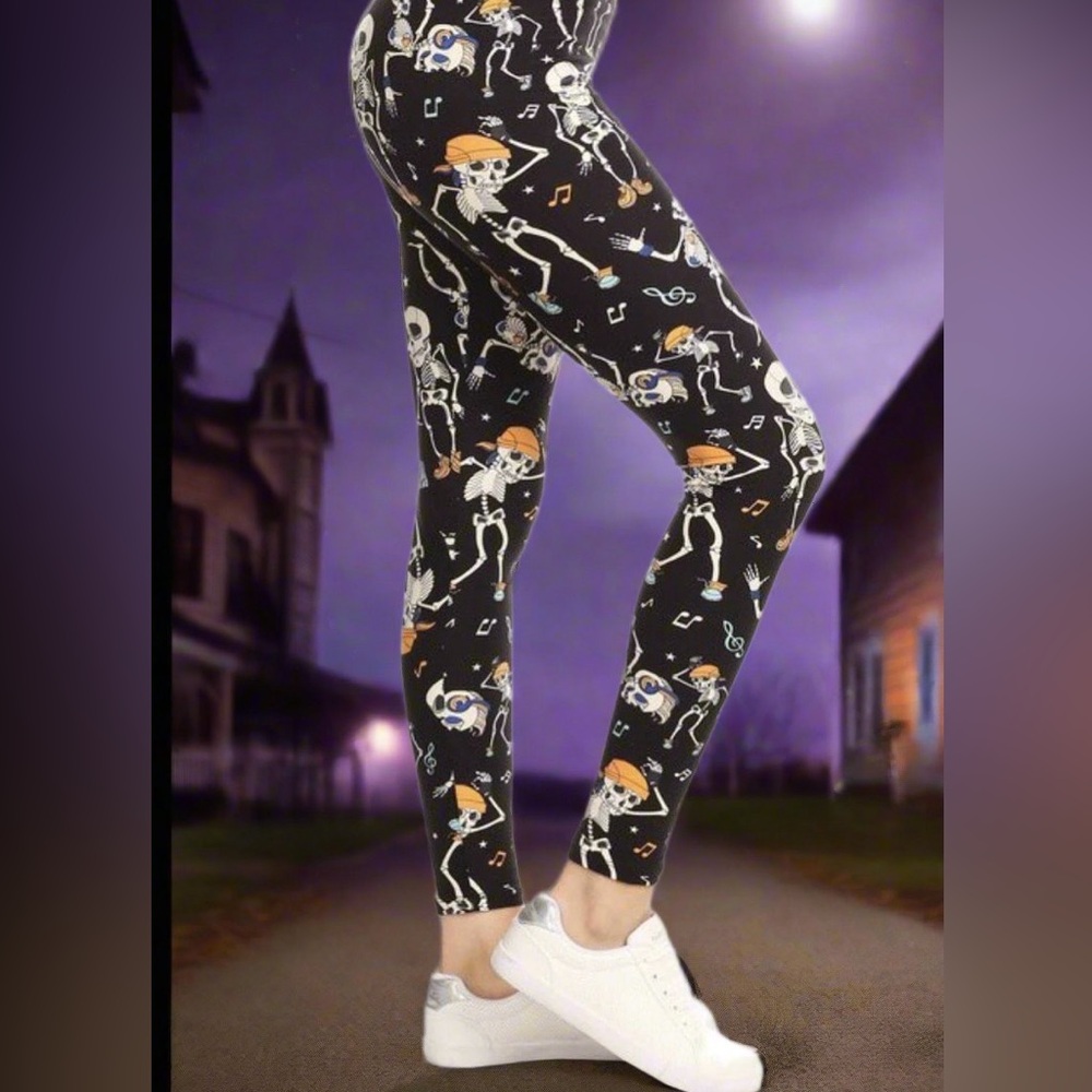 XPlus NEW Womens Pirate Skeleton Skull Leggings, Adult Halloween Costume